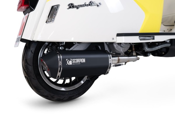 Scorpion Exhaust Scorpion Royal Alloy GP125 LC Exhaust Black Ceramic NEW ENGINE STYLE